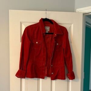 Old Navy Bright Red Corduroy Button-Front Jacket